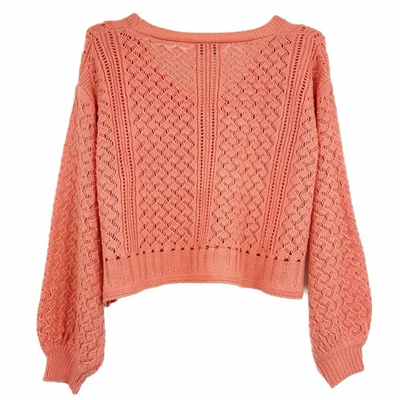 Molly Bracken Coral Knit Button Up Cardigan Sweater XS - Picture 3 of 10
